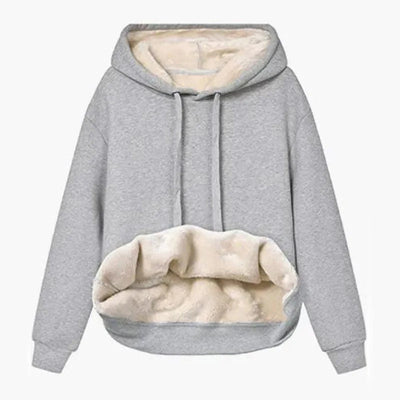 Casual Fleece Vinter Hoodie med Snöre och Hemsdragkedja för Dam | Perfekt för Höst/Vinter