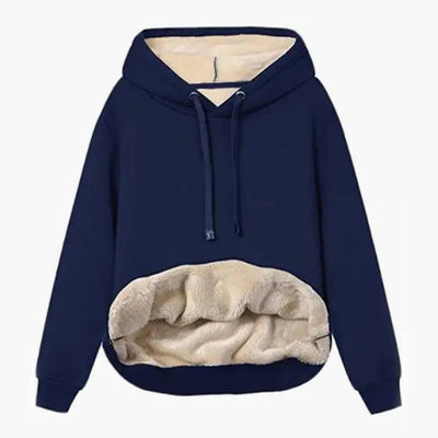 Casual Fleece Vinter Hoodie med Snöre och Hemsdragkedja för Dam | Perfekt för Höst/Vinter