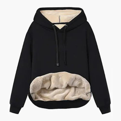 Casual Fleece Vinter Hoodie med Snöre och Hemsdragkedja för Dam | Perfekt för Höst/Vinter