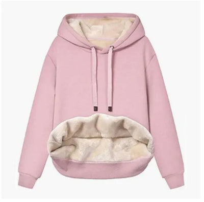 Casual Fleece Vinter Hoodie med Snöre och Hemsdragkedja för Dam | Perfekt för Höst/Vinter