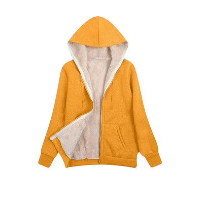 Casual Fleece Vinter Hoodie med Snöre och Hemsdragkedja för Dam | Perfekt för Höst/Vinter